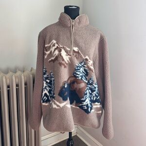 Old Navy Buffalo Quarter Zip Fleece